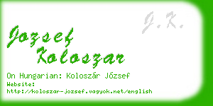 jozsef koloszar business card