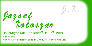 jozsef koloszar business card
